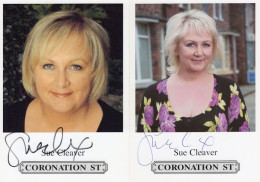 Sue Cleaver Coronation Street 2x Hand Signed Cast Card Photo S - Schauspieler Und Komiker