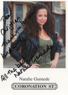 Natalie Gumede ITV Coronation Street Hand Signed Cast Card Photo - Actores Y Comediantes 