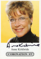 Anne Kirkbride Coronation Street Hand Signed Cast Card Photo - Actors & Comedians