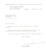 Peter Saunders Of The Mousetrap 1964 Hand Signed Letter - Schauspieler Und Komiker