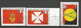 WALLIS-ET-FUTUNA PA N° 498 à 500 Non Dentelé  NEUF** LUXE SANS CHARNIERE NI TRACE / Hingeless  / MNH - Imperforates, Proofs & Errors