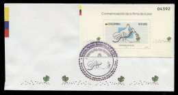 COLOMBIA (2016) Sobre Primer Día First Day Cover - Conmemoración Firma Paz, Paix, Peace, Frieden, Paloma, Dove, Colombe - Colombia