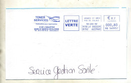 Grand Fragment De Lettre Flamme Ema Arques Cartouche Encre - Freistempel