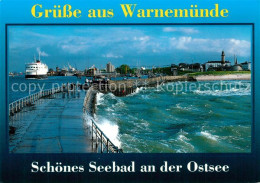 73267392 Warnemuende Ostseebad Blick Von Der Mole Strand Faehre Warnemuende Osts - Rostock