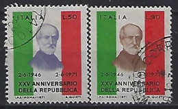 Italy 1971  25 Jahre Republik  (o) Mi.1337-1338 - 1971-80: Gebraucht