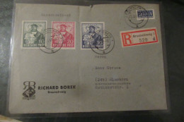 ALLEMAGNE  Lettre Recommandée DU 21 05 1949  De BRAUNSCHWEIG   Pour  Elmshorn Via BERLIN - Cartas & Documentos