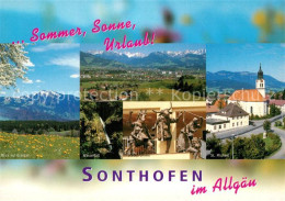 73266930 Sonthofen Oberallgaeu Landschaftspanorama Mit Gruenten Wasserfall Stadt - Sonthofen