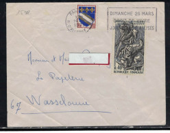 YT 1538  FAD PARIS R. ALLERAY 19/2/71  DIMANCHE 28 MARS DROIT VIVRE PARALYSES - 1961-....