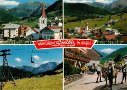 73266907 Steibis Ortsmotiv Mit Kirche Landschaftspanorama Alpen Sessellift Almab - Oberstaufen