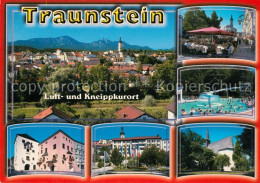 73266891 Traunstein Oberbayern Gesamtansicht Mit Alpenpanorama Kirche Kurhaeuser - Traunstein