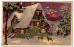 JOYEUX NOËL - BUON NATALE - CAPRIOLI - 1933 - Vedi Retro - Formato Piccolo - Andere & Zonder Classificatie