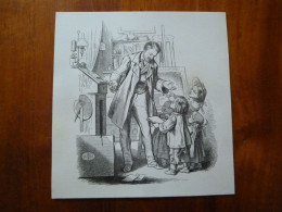 Oscar Ou Oskar Pletsch (1830-1888) Illustrateur Dessin Sur Carte 13x14cm Illustrant L'alphabet : A Comme Album - Autres & Non Classés