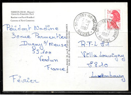 K135 - LIBERTE DE GANDON SUR CP DE DUGNY DU 31/01/87 POUR LE LUXEMBOURG - Cartas & Documentos