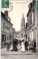 28 CLOYES - L'eglise Et La Rue Du Temple  - Cloyes-sur-le-Loir