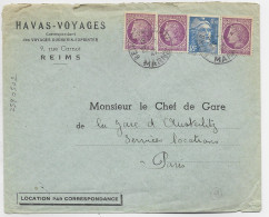 GANDON 4FR50 1FR50 MAZELIN X3 LETTRE REIMS 1947 AU TARIF 2EME - 1945-54 Marianne Of Gandon