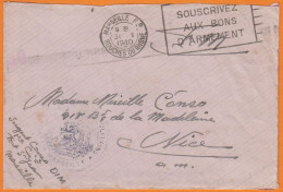Flier " SOUSCRIVEZ  AUX BONS D'ARMEMENT " Sur Lettre En F.M.avec Courrier D'un SERGENT 1940 De MARSEILLE - Mechanische Stempels (varia)