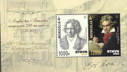 MONGOLIA, 2020, MNH, BEETHOVEN, S/SHEET - Musik