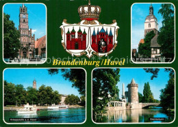 73266121 Brandenburg Havel Rathaus Havel Anlegestelle Dampfer Steintorturm Kirch - Brandenburg