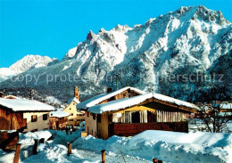 73266065 Mittenwald Bayern Ortsmotiv Mit Kirche Gegen Karwendelgebirge Winterpan - Mittenwald