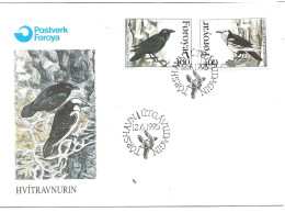 Faroe Islands 1995 Faroe Raven (Corvus Corax Varius).  Mi 283-284 FDC - Faeroër