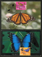 COLOMBIA (2018) Cartes Maximum Cards - Año Colombia México, Danaus Plexippus, Morpho Peleides, Butterflies, Papillons - Kolumbien