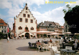 73265952 Karlstadt Main Marktplatz Strassencafes Rathaus Giebelhaus Karlstadt Ma - Karlstadt