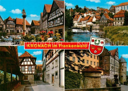 73265945 Kronach Oberfranken Marktplatz Brunnen Fachwerkhaeuser Hasslach Altstad - Kronach