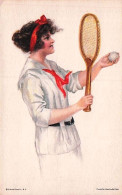 Sport - TENNIS - Illustrateur -  American Girl - Femme  Jouant  Au Tennis - Tenis