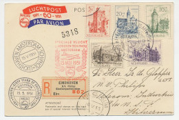 Registered FDC Postcard Special Flight Netherlands 1951 Philips - 60 Years Of Progress - Personal R. Label  - Otros & Sin Clasificación