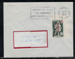 YT 1541 SSL/ 66 VERNET LES BAINS 2/1/1968 FAG LE CANIGOU ETE HIVER SOLEIL - Maschinenstempel (Werbestempel)