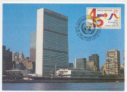 Maximum Card United Nations New York 1990 UN 45th Anniversary - VN