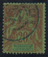 MADAGASCAR 20c Groupe Oblitération Cachet Provisoire Numéro 2 En Bas En Juin 1905 = TANANARIVE 2 (Andohalo) - Gebraucht