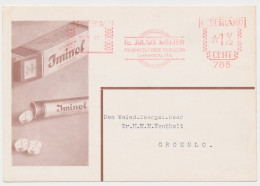 Illustrated Meter Card Netherlands 1940 Iminol - Asthma Tablet - Amsterdam - Farmacia