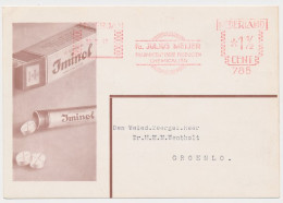 Illustrated Meter Card Netherlands 1940 Iminol - Asthma Tablet - Amsterdam - Pharmacie