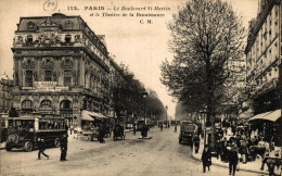 PARIS LE BOULEVARD SAINT MARTIN ET LE THEATRE DE LA RENAISSANCE - Arrondissement: 10