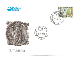 Faroe Islands 1995 1000th Birth Anniversary Of King Olaf II.  Mi 288 FDC - Isole Faroer