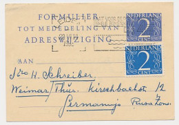 Verhuiskaart G. 22 Leiden - Duitsland 1953 - Buitenland - Entiers Postaux