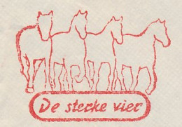 Meter Cover Netherlands 1961 Horse - The Strong Four - Rotterdam - Ippica