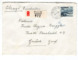 1958  Recommandé  CAD De BASEL 25 LUZERNERRING  Envoyée à GENEVE - Cartas & Documentos