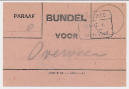 Treinblokstempel : Enschede - Amsterdam D 1947 - Ohne Zuordnung