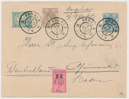 Envelop G. 9 / Bijfrankering Aangetekend Arnhem - Duitsland 1902 - Ganzsachen