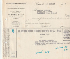 14-G.Brée.. Manufacture De Chaises...Caen..(Calavados)....1947 - Other & Unclassified