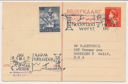 Briefkaart G. 290 / Bijfrankering Nijmegen - USA 1947 - Postal Stationery