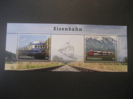 Österreich- PM ME-2 Block Eisenbahn, Blauer Blitz Bei Pinkafeld Und Talent Ennstal Ungebraucht - Personalisierte Briefmarken