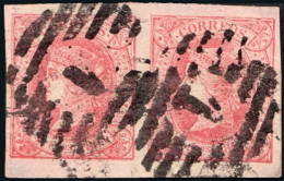 Madrid - Edi O 64 Pareja - 4 C.- Mat Parrilla Con Cifra "1 - Madrid" - Used Stamps