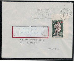 YT 1541 SSL 36 CHATEAUROUX 29/12/1967 FAG AU CENTRE DE LA FRANCE L'INDRE - Mechanical Postmarks (Advertisement)