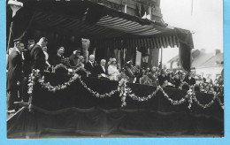 Carte-Photo-La Louvière-1930-Visite Des Prince Léopold-Princesse Astrid-Tribune Officielle-Bourgmestre Victor Ghislain - La Louviere