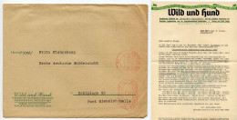 Germany 1937 Cover & Letter; Berlin - Wild Und Hund To Schiplage; 3pf. Meter - Macchine Per Obliterare (EMA)