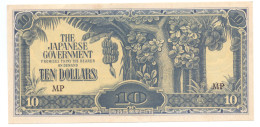 Malaysia 10 Dollars 1942 Japanese Occupation WWII - Maleisië