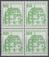 Berlin Mi.Nr.615A - Burgen Und Schlösser - Wasserschloß Inzlingen - 4er Block - Postfrisch - Nuovi